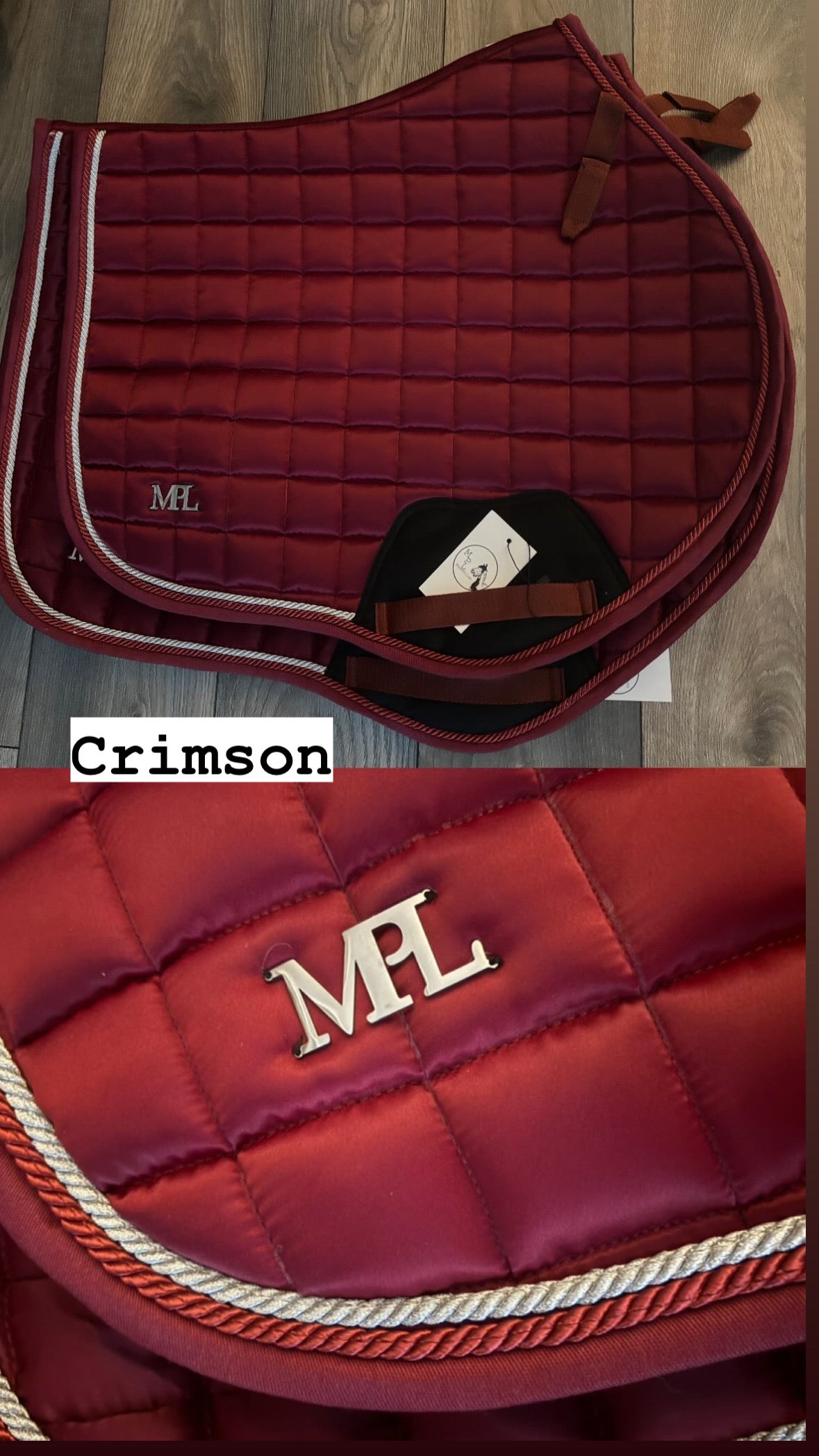 MPL’s Satin Luxe CRIMSON Saddle pads