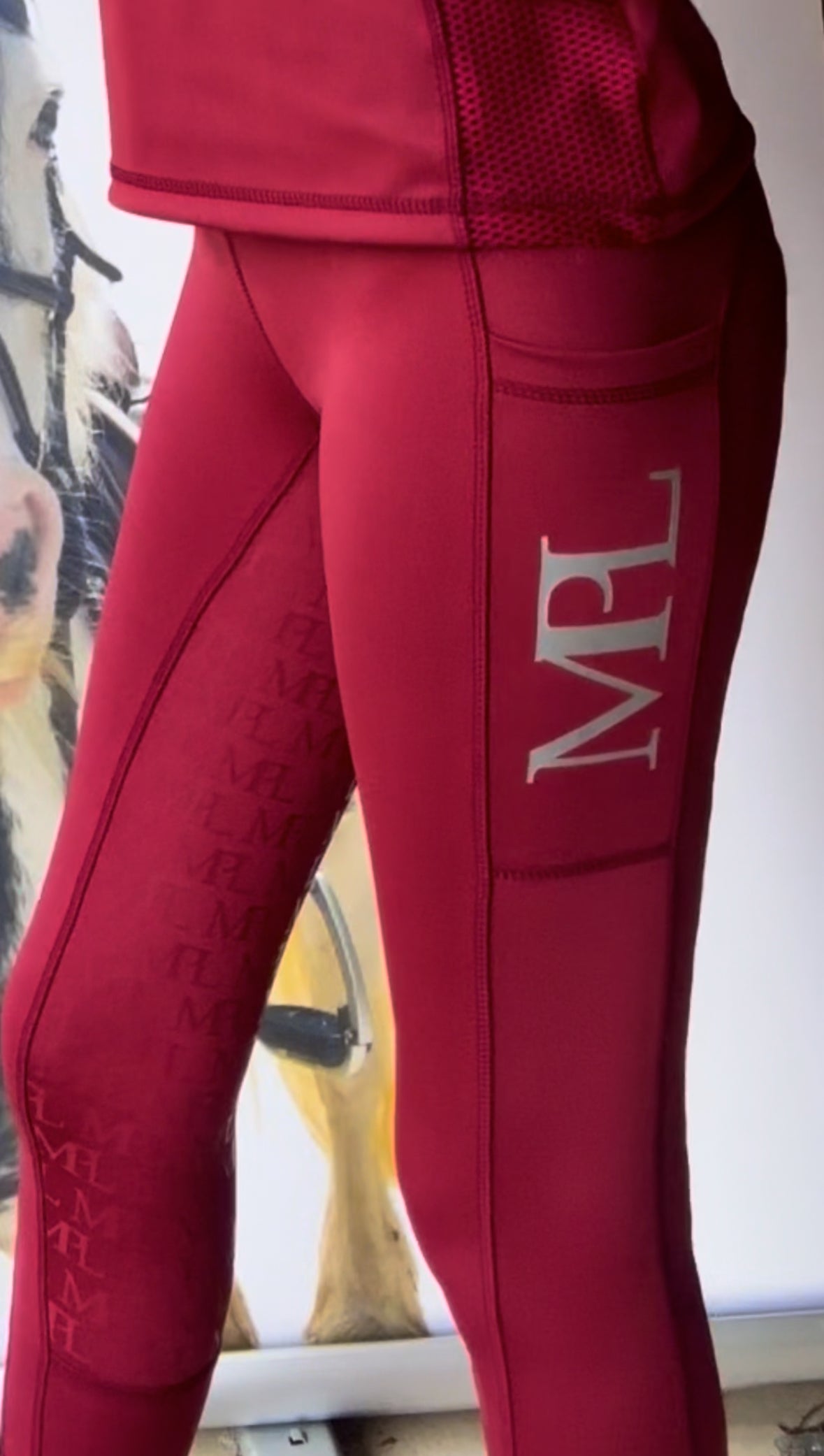 LIMITED EDITION Crimson All-in-one Riding Leggings