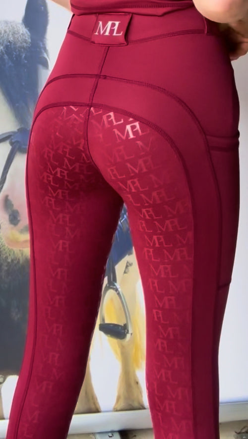 LIMITED EDITION Crimson All-in-one Riding Leggings