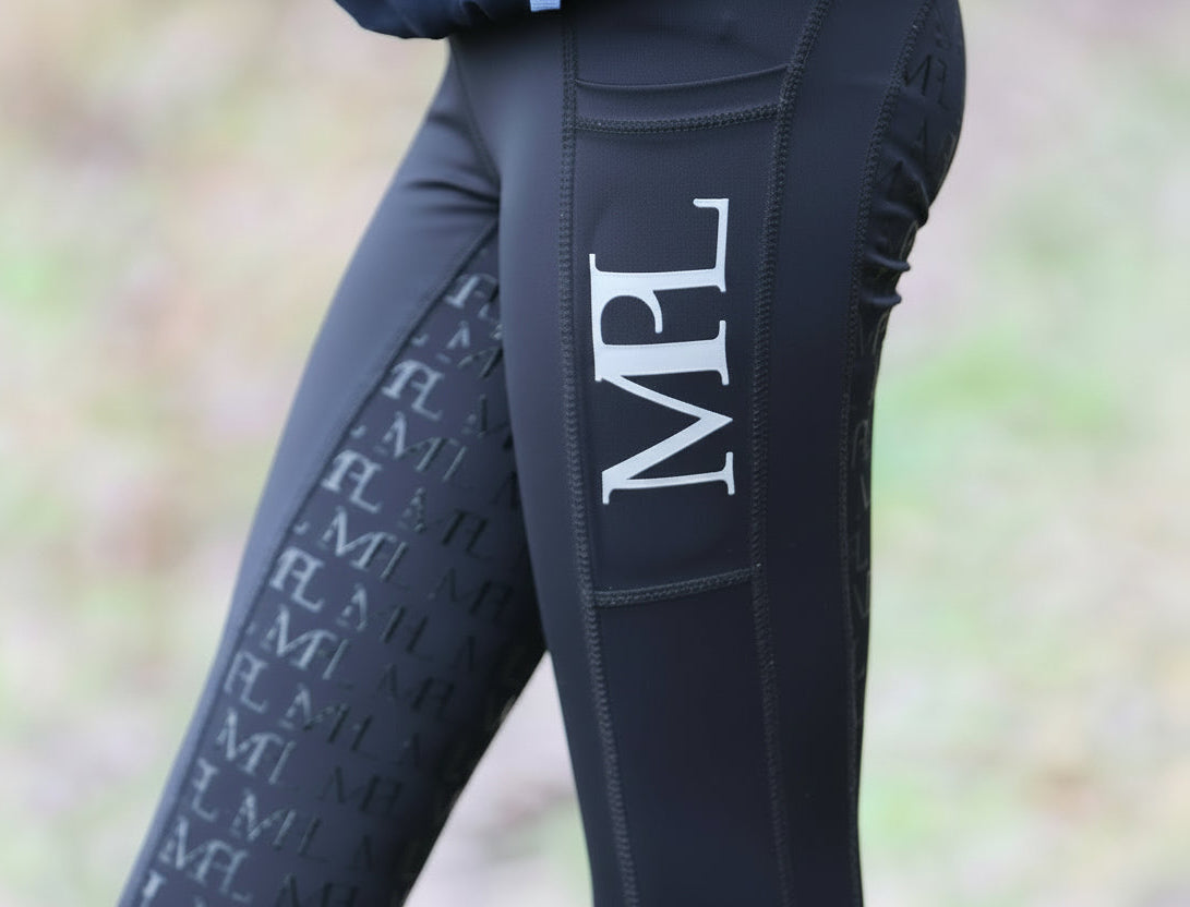 MPL BLACK All-in-One Black Riding Leggings